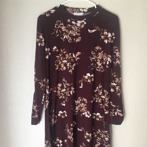 Long sleeve floral swing dress